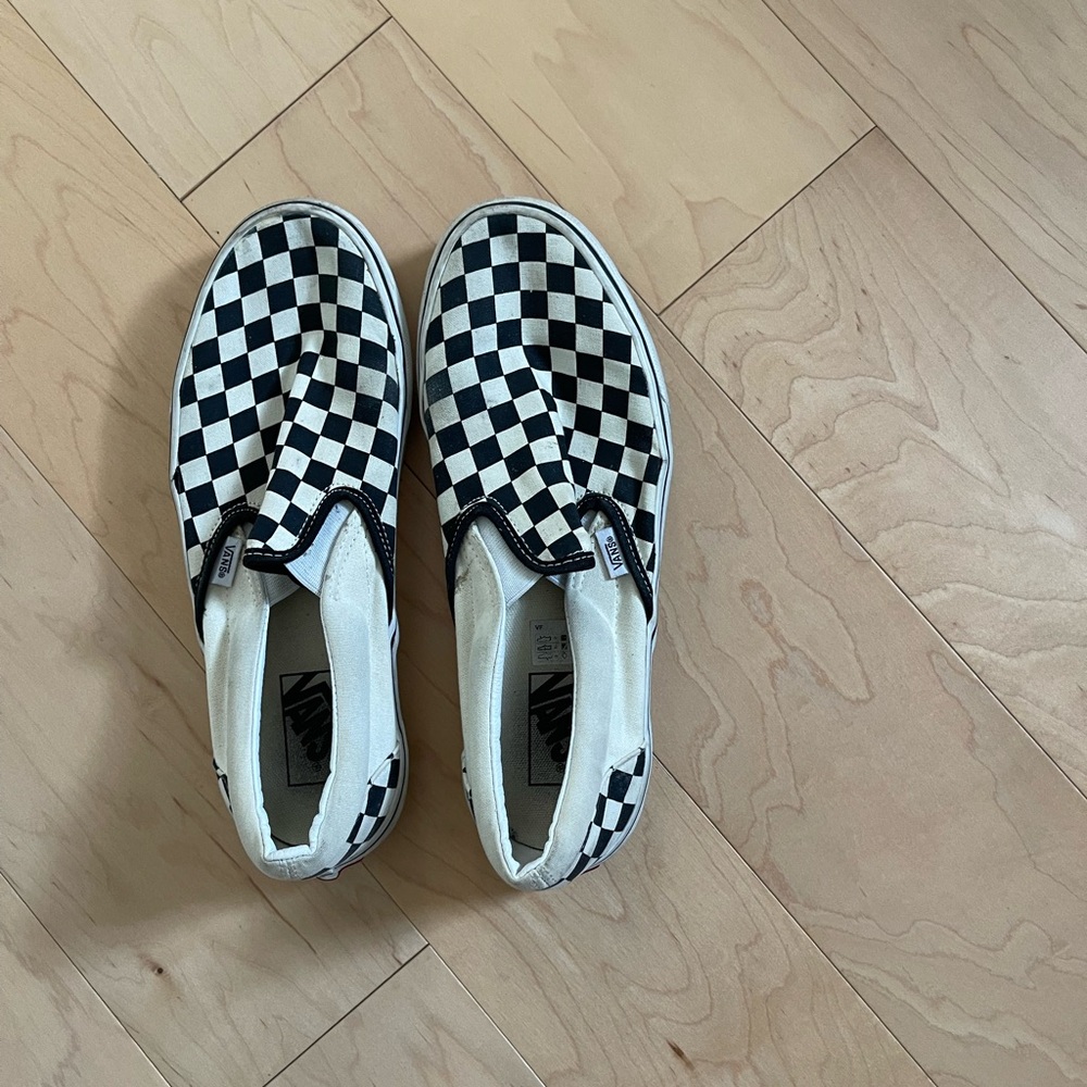 Vans Black and White Checkerboard Slip-Ons